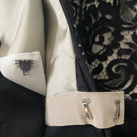 ANN TAYLOR  Strapless Black Satin & Lace Top Long Prom/Evening Gown Dress Size 6 - Picture 6 of 8